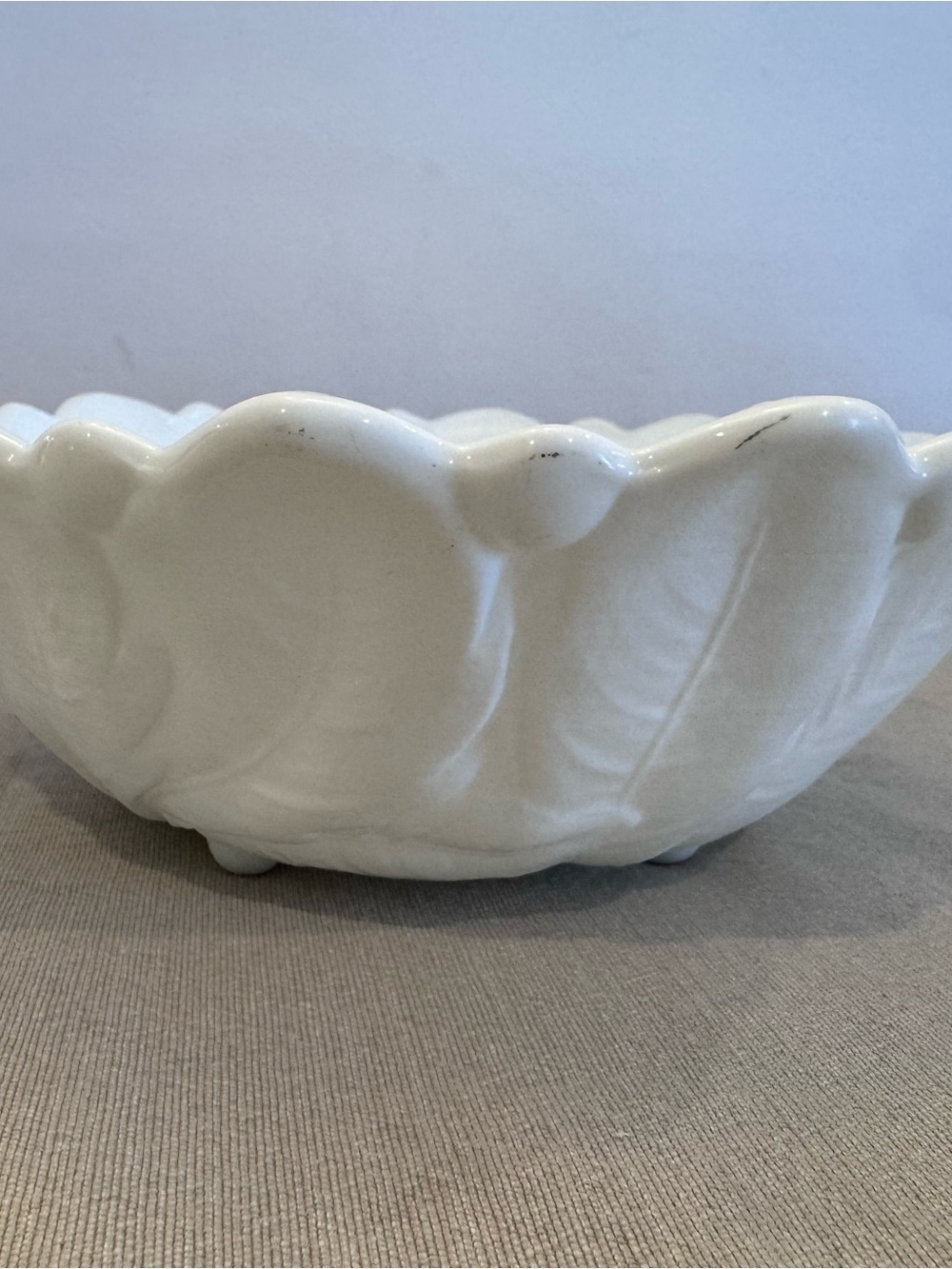 Vintage 1960s Indiana Glass Wild Rose Milk Glass Footed Bowl 9" Small Chip
